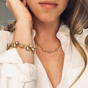 Anne Klein Gold Ball Necklace and Bracelet set